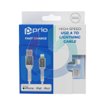 CAVO PRIO FAST CHARGE CERTIFICATO USB TO LIGHTNING BIANCO 2MT