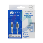 CAVO PRIO FAST CHARGE CERTIFICATO TYPE C TO LIGHTNING BIANCO 2MT