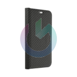 CUSTODIA COVER A LIBRO FORCELL LUNA CARBON PER IPHONE 12 - 12 PRO NERO