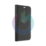 CUSTODIA COVER A LIBRO FORCELL LUNA CARBON PER IPHONE X - XS NERO