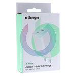 CARICATORE ALIMENTATORE ALKAYA ENTRATA DOPPIA TYPE-C - USB-A 45W BIANCO 