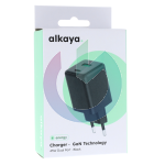 CARICATORE ALIMENTATORE ALKAYA ENTRATA DOPPIA TYPE-C - USB-A 45W NERO