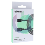 CAVO ALKAYA SPEED FLEX SILICONE TYPE-C - USB-A 15W 1MT NERO