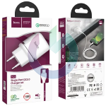 CARICABATTERIA HOCO SPINA + CAVO TYPE C 3A BIANCO 18W QC3.0 N3
