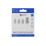 CAVO PRIO HIGH-SPEED 3 IN 1 LIGHTNING - TYPE C - MICRO BIANCO 2MT PCA-1124