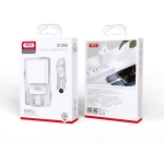CARICATORE XO CARICABATTERIA FAST CHARGER 2.1A DOPPIA ENTRATA USB-A BIANCO + CAVO LIGHTNING