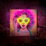 NEON LED POWER WOMAN GIALLO - VIOLA FOREVER LIGHT