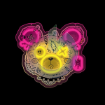 NEON LED PUNK TEDDY BEAR ROSA - GIALLO FOREVER LIGHT