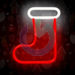 NEON LED CHRISTMAS SOCK WHITE E RED FOREVER LIGHT