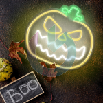 NEON LED HALLOWEEN ZUCCA GIALLO E BIANCO FOREVER LIGHT