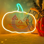 NEON LED HALLOWEEN ZUCCA SORRISO CON STELO FOREVER LIGHT