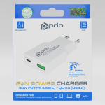 CARICATORE ALIMENTATORE PRIO FAST CHARGE 30W ENTRATA DOPPIA (USB A - TYPE C )  BIANCO 