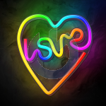 NEON LED LOVE + CUORE MULTICOLOR FOREVER LIGHT