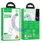 CARICATORE ALIMENTATORE HOCO SPINA TIPO-C 20W + CAVO TYPE-C A BIANCO LIGHTNING N60