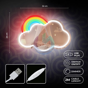NEON MIRROR LED CLOUD MULTICOLOR FOREVER LIGHT