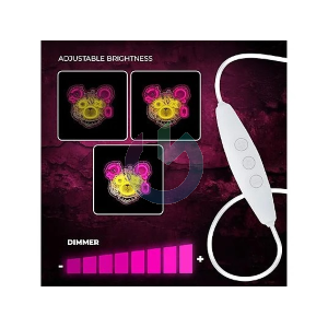 NEON LED PUNK TEDDY BEAR PINK - YELLOW FOREVER LIGHT