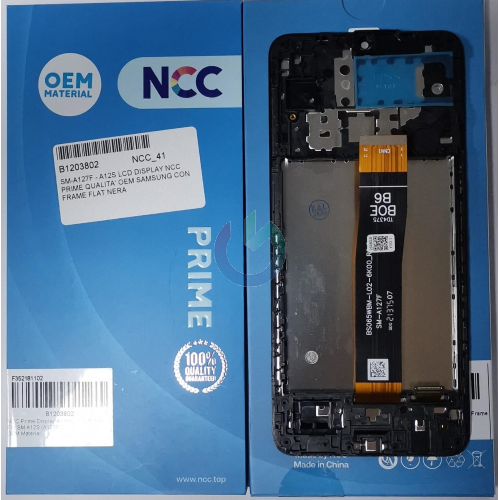 SM-A127F - A12S LCD DISPLAY NCC PRIME QUALITA' OEM SAMSUNG CON FRAME FLAT NERA