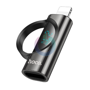 ADATTATORE HOCO IPHONE A TYPE-C CON DISPLAY 2.4 A 27W UA32B NERO