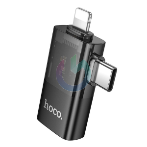 ADATTATORE HOCO OTG 2IN1 IPHONE / TIPO-C A USB A UA36E NERO