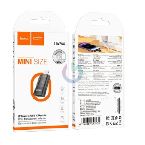 ADATTATORE HOCO OTG IPHONE A TIPO-C UA36A NERO