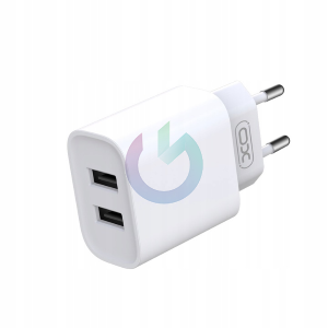 CARICATORE XO CARICABATTERIA FAST CHARGER 2.1A DOPPIA ENTRATA USB-A BIANCO + CAVO IPHONE