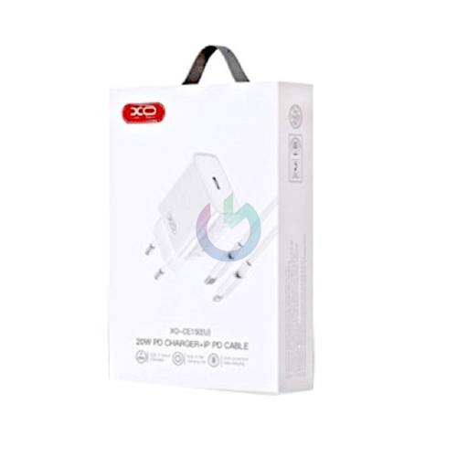 CARICATORE XO CARICABATTERIA FAST CHARGER 20W TYPE-C BIANCO + CAVO TYPE-C LIGHTNING