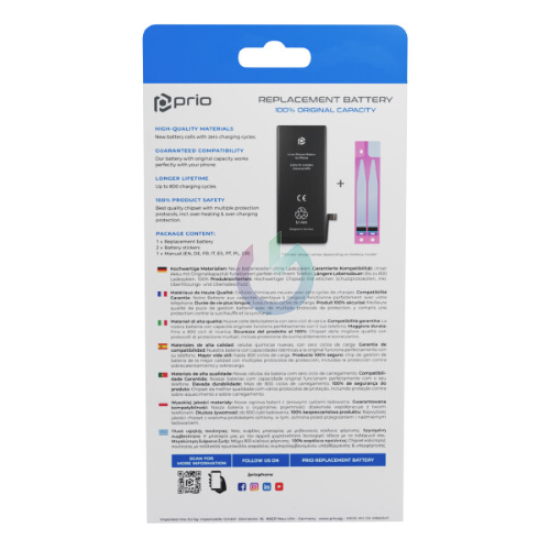 BATTERIA PRIO COMPATIBILE PER IPHONE 16  - A3287 - A3081 - A3286 - A3288