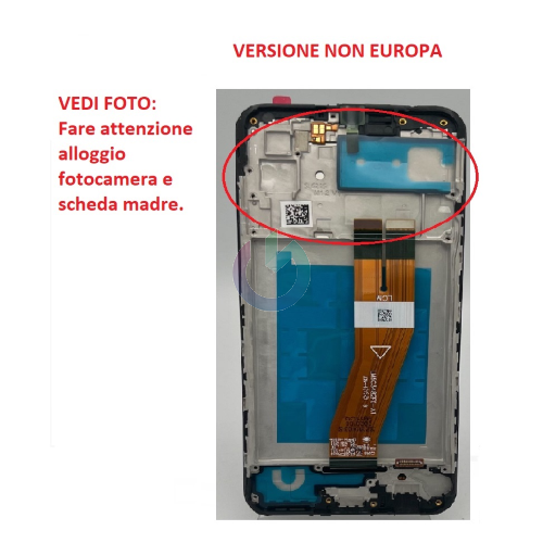 SM-A035G - A03 NERO LCD DISPLAY SAMSUNG PARI ORIGINALE SERVICE NON EU VERSION CON FRAME