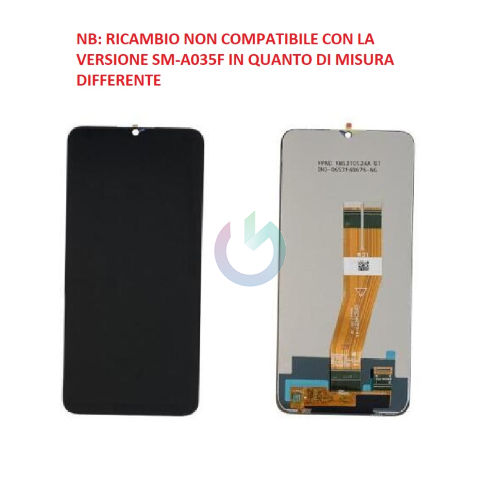 SM-A035G - A03 NERO LCD DISPLAY SAMSUNG PARI ORIGINALE SERVICE NON EU VERSION NO FRAME 