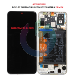 LCD DISPLAY HUAWEI SERVICE PACK P30 LITE GLOBAL EDITION PEARL WHITE BIANCO CON FRAME E BATTERIA 02352PJN