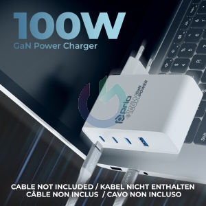 CARICATORE ALIMENTATORE PRIO FAST CHARGE 100W 4 INGRESSI (3 TYPE-C + 1 USB-A) BIANCO 