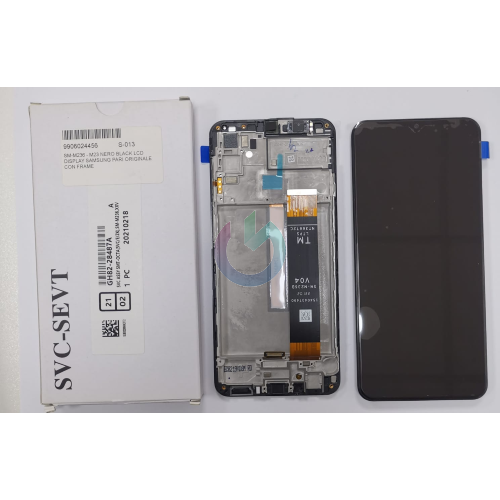SM-M236 - SM-M336 - M23 M33 NERO LCD DISPLAY SAMSUNG PARI ORIGINALE SERVICE CON FRAME 
