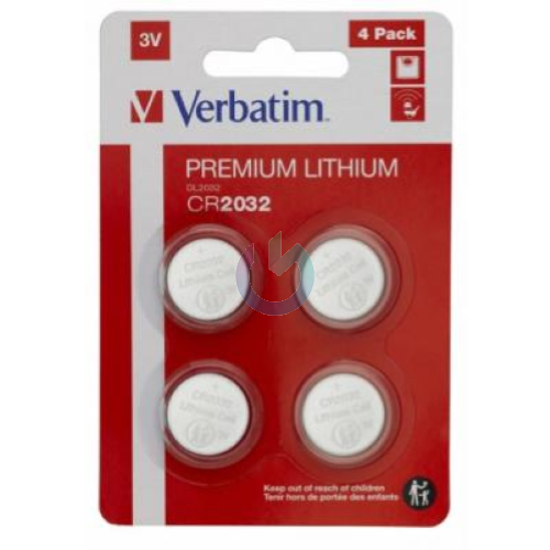 VERBATIM LITIO BATTERIA 2032 BOTTONE BLISTER DA 4 2032