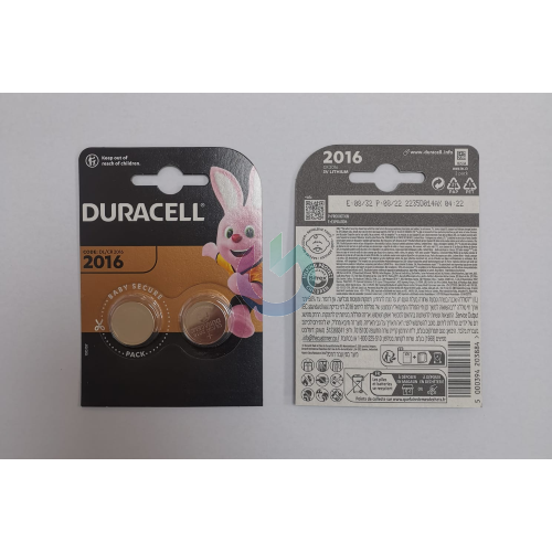 DURACELL BATTERIA 2016 BOTTONE -  BLISTER DA 2 PZ. PILA BATTERIA 2016