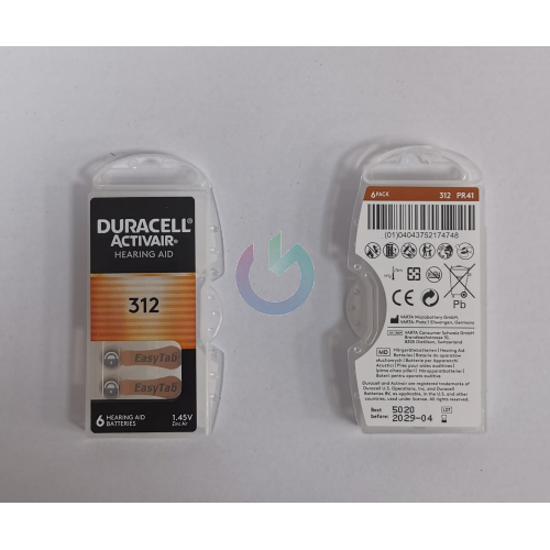 DURACELL BATTERIA ACUSTICA 312 AIR 1.4V - BLISTER DA 6 PZ. BATTERIE