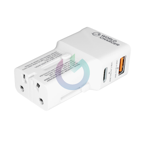 CARICATORE ALIMENTATORE PRIO FAST CHARGE 25W DA VIAGGIO (USB-A + TYPE-C) BIANCO 