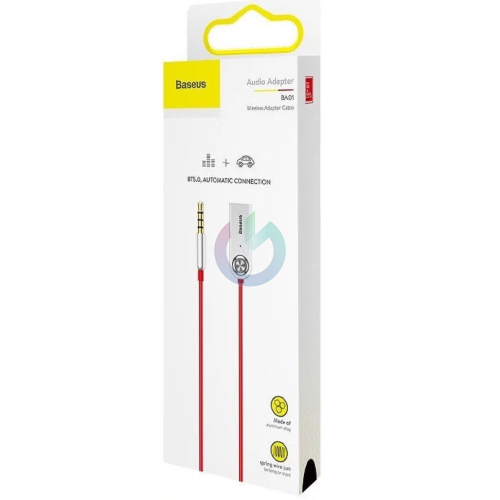 CAVO ADATTATORE BLUETOOTH 5.0 BASEUS AKYGA USB / AUX ROSSO