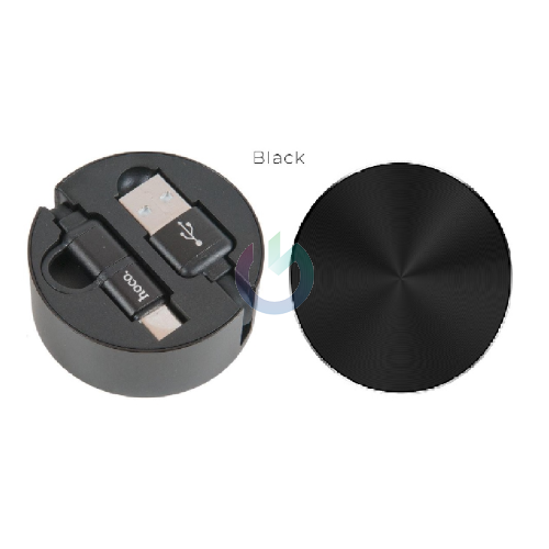 CAVO HOCO RETRATTILE 0,92 MT. USB-A / MICRO USB + ADATTATORE TYPE-C NERO U23