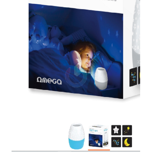 LAMPADA OMEGA  DA COMODINO CON PROIETTORE DI IMMAGINI NATALIZIE PER BAMBINI