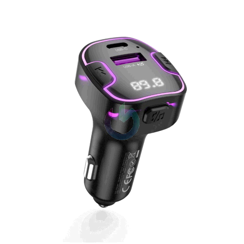 CARICATORE ALIMENTATORE XO DA AUTO 15.5W USB-C + USB-A + BLUETOOTH - TRASMETTITORE BT/FM