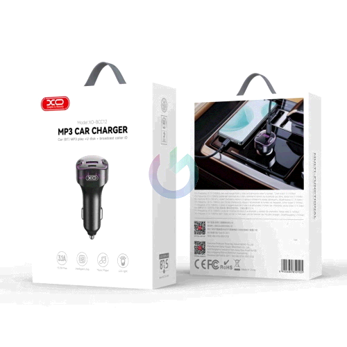 CARICATORE ALIMENTATORE XO DA AUTO 15.5W USB-C + USB-A + BLUETOOTH - TRASMETTITORE BT/FM