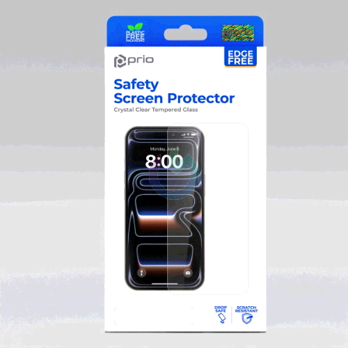 VETRO TEMPERATO PRIO EDGE FREE PER IPHONE 16 PRO - 17 PRO - 17
