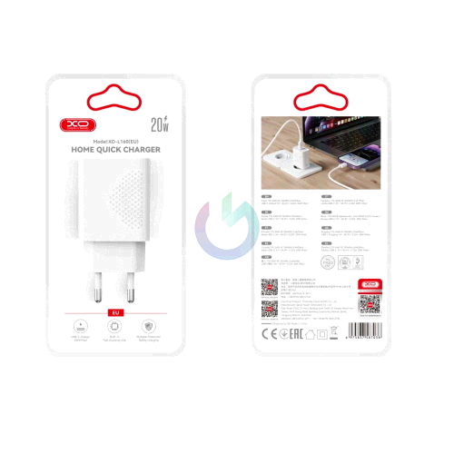 CARICATORE ALIMENTATORE XO FAST CHARGE 20W TYPE-C BIANCO