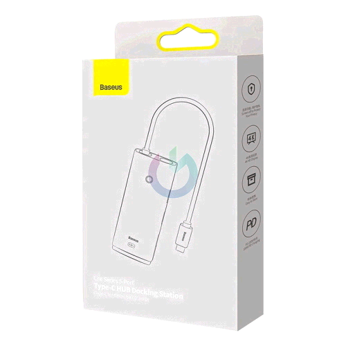 HUB 5 IN 1 BASEUS DA TYPE-C A 3XUSB3.0, USB-C (PD) 100W, HDMI NERO