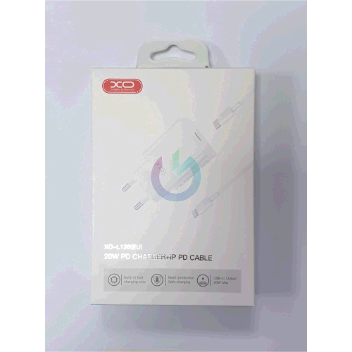 CARICATORE ALIMENTATORE XO 20W TYPE-C BIANCO CON CAVO LIGHTNING
