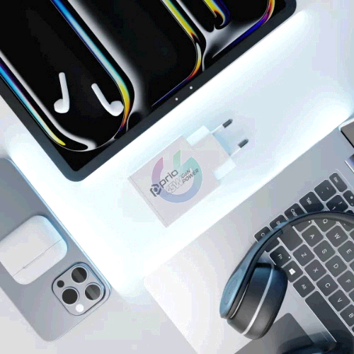 CARICATORE ALIMENTATORE PRIO GAN FAST CHARGE 45W ENTRATA DOPPIA (USB A - TYPE-C ) BIANCO PWC-1312