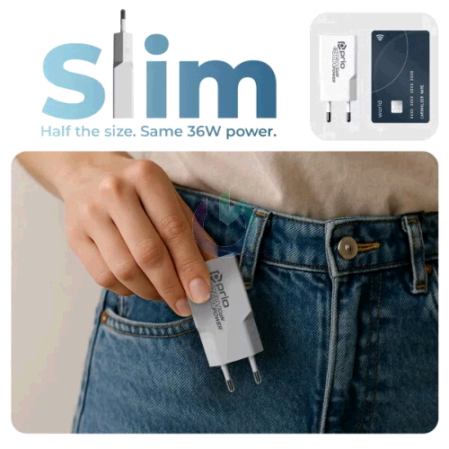 CARICATORE ALIMENTATORE PRIO FAST CHARGE 36W ENTRATA DOPPIA (USB A - TYPE-C ) BIANCO 