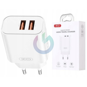 CARICATORE ALIMENTATORE XO FAST CHARGE 2.4A ENTRATA DOPPIA USB-A BIANCO